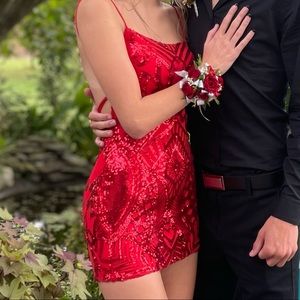 Red homecoming dress from Lucy in the sky